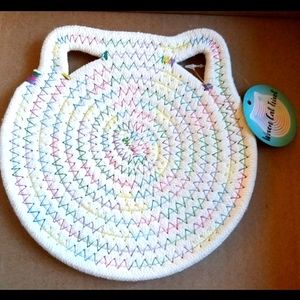 Woven Cat Themed Large Trivet